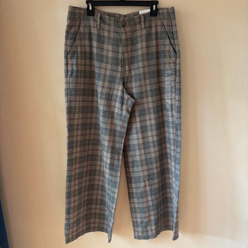 NWT‎ American Eagle Outfitters Super High Rise Plaid Baggy Wide-Leg Pants 16